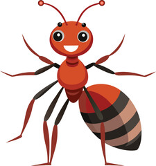 Ant cartoon character on transparent background