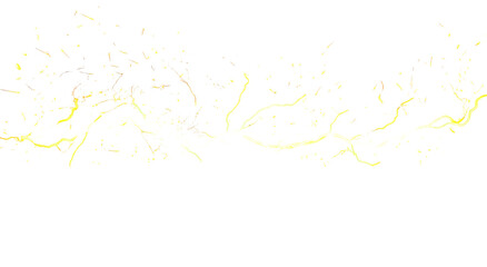 Abstract lightning strike with golden trails against black