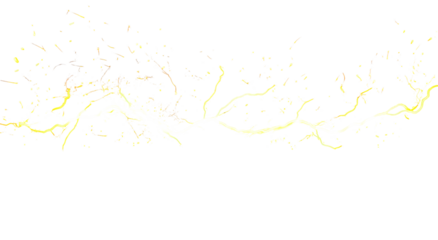 Abstract lightning strike with golden trails against black