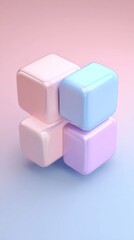 Fototapeta premium Pastel Cubes Composition - A Harmonious Blend of Colors and Shapes.