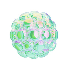 Chrome 3D Abstract Shape PNG Template