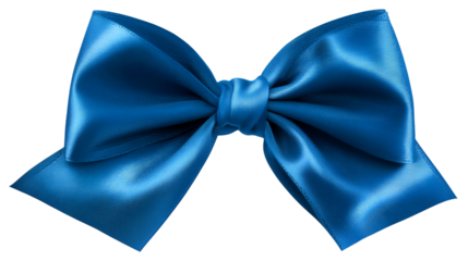 A vibrant blue bow, elegantly tied, takes center stage against a solid black background, exuding simplicity and refinement.