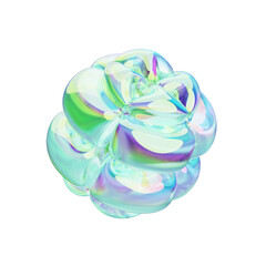 Chrome 3D Abstract Shape PNG Template