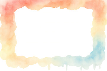 Obraz premium Watercolor frame with soft pastel gradient colors dripping, providing abstract art border on transparent background