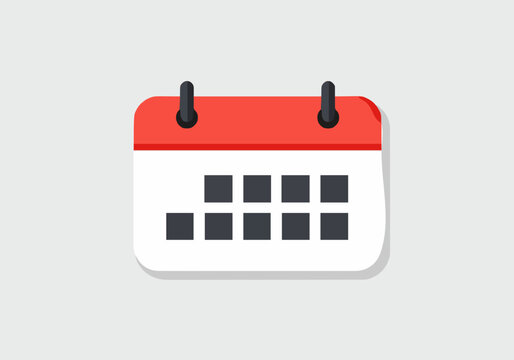 Vector illustration of modern calendar icon symbolizing planning, scheduling, and time management, perfect for business, education, and personal organization projects.