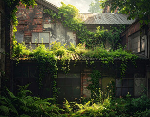 Hidden Courtyard of an Overgrown Factory
