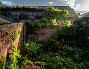 Nature Reclaiming a Dilapidated Industrial Structure