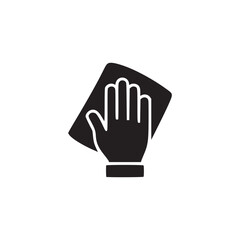 Obraz premium Vector art of hand wiping surface icon symbol of cleaning, hygiene, and disinfection vector illustration of a hand holding a cloth to wipe a surface
