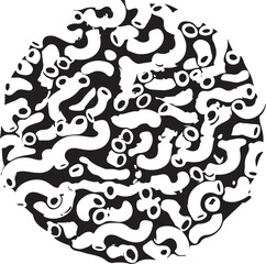 Black and white pasta pattern macaroni food