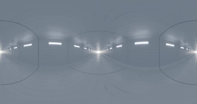Futuristic Tunnel with Bright Lights looping animation 360 vr