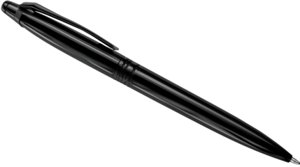 Elegant black pen, crafted with precision, embodies sophistication and is the perfect writing instrument for any occasion.