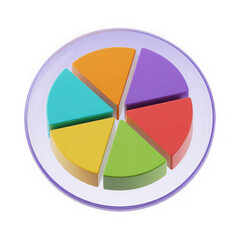 Obraz premium Colorful geometric shapes in a circular container isolated on transparent background