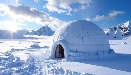 Alpine Survival Shelter Made Entirely of Snow