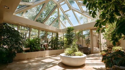 modern sunroom with beautiful architectural structure and amazing interior designs