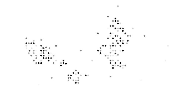 Motion Design Dots Swarming to Construct Wallis and Futuna Border Animation