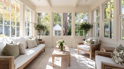 modern sunroom with beautiful architectural structure and amazing interior designs