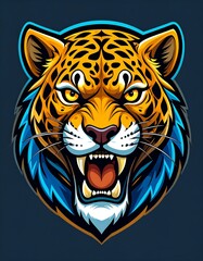 Fototapeta premium Fierce jaguar head graphic (1)