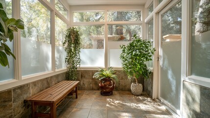 modern sunroom with beautiful architectural structure and amazing interior designs