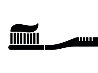 Vector art of toothbrush with toothpaste, promoting dental hygiene and health