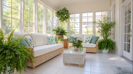 modern sunroom with beautiful architectural structure and amazing interior designs