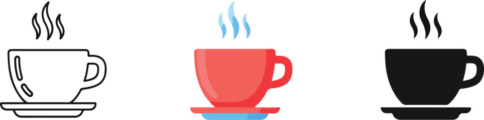 Stylized coffee cup illustration with vibrant colors and clean lines