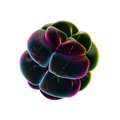 Neon 3D Abstract Shape PNG Template