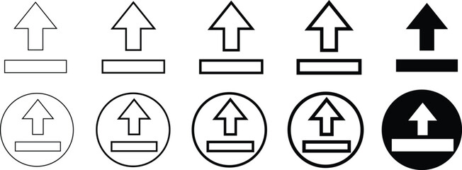 Fototapeta premium File upload circle within log icon set, Sent file online. online file sent file vector icon