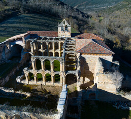 Ruins of the Monastery of Santa María de Rioseco in the Manzanedo Valley, in the Las Merindades...