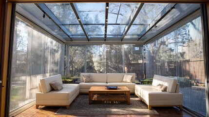 modern sunroom with beautiful architectural structure and amazing interior designs