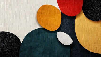 Abstract digital art piece with a white background. it features a group of different shapes and colors arranged in a way that creates a sense of depth and dimension.