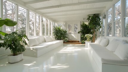 modern sunroom with beautiful architectural structure and amazing interior designs