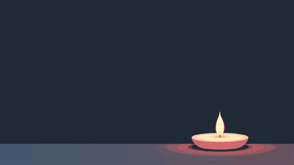 Minimal glowing candle under spotlight symbolizing peace, reflection, and new beginnings — elegant New Year celebration background illustration.