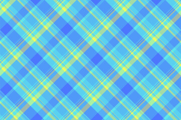 Attire pattern background plaid, large textile vector check. Quilted fabric texture tartan seamless in cyan and light colors.