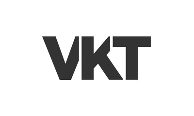 Fototapeta premium VKT logo design template with strong and modern bold text. Initial based vector logotype featuring simple and minimal typography. Trendy company identity.