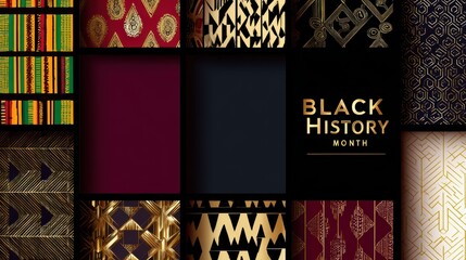 black history postcards, a professional postcard design collection celebrating black history month, featuring various styles and warm color palettes with premium quality