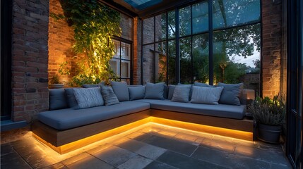 modern sunroom with beautiful architectural structure and amazing interior designs