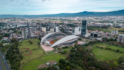 aerial view of the National Stadium of Costa Rica, located in San José.
