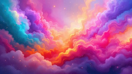 Abstract cosmic nebula swirling vibrant colors light sky background