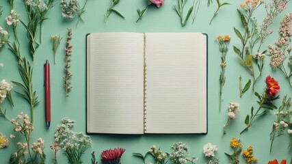 A student's workspace with a blooming garden, ideal for academic or creative pursuits