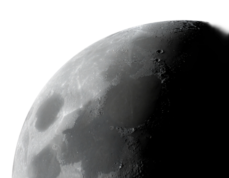 Full Crescent Moon isolated on white