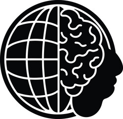 Global Thinking A Symbolic Representation of International Ideas Innovation and Intellect with Earth and Human Mind Elements Combined Symbolically