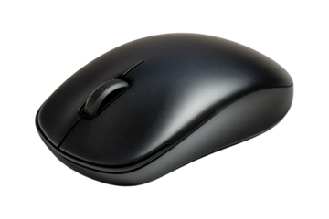 A transparent computer mouse isolated on a transparent background view