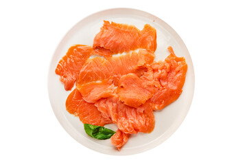 Smoked salmon fish seafood portion size natural product tasty snack fresh delicious gourmet food background on the table rustic top view copy space pescetarian diet