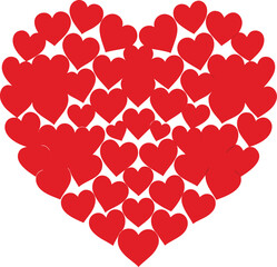 A Whimsical Heart Composed of Red Hearts Symbolizing Love Romance and Valentine's Day Festivities