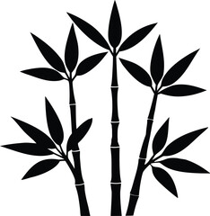 Elegant Bamboo Stalks Silhouette A Minimalist Asian Inspired Design Depicting Serenity Growth and Natural Beauty with Classic Oriental Flair and Symbolism
