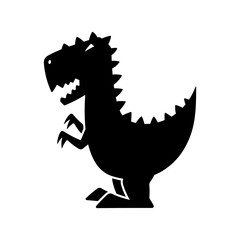 Dinosaur icon. Black silhouette. Side view. Vector simple flat graphic illustration. Isolated object on a white background.
