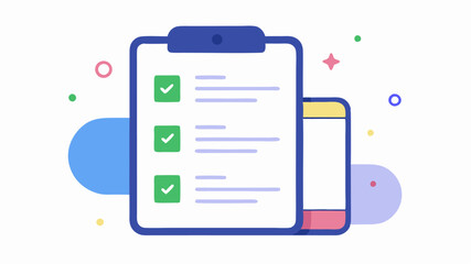 Fototapeta premium An illustrated mobile app screen showcasing task lists with checkboxes priority levels and colorcoded categories for easy organization.