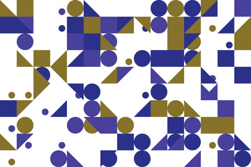 Geometric Abstract Pattern with Triangles Circles and Squares in Blue and Green Creating Modern Design and Artistic Composition
