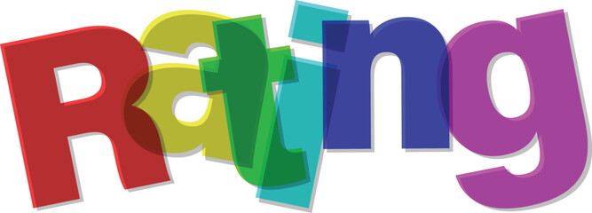Colorful Rating Word Art with Transparent Overlap Graphic Resource for Reviews and Rankings