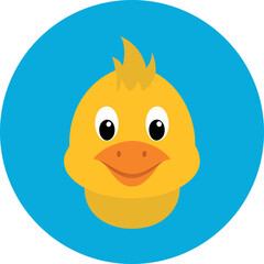 Obraz premium A cute yellow cartoon baby chick with a sweet beak hatches from a happy Easter egg, illustrating a funny farm nature toy